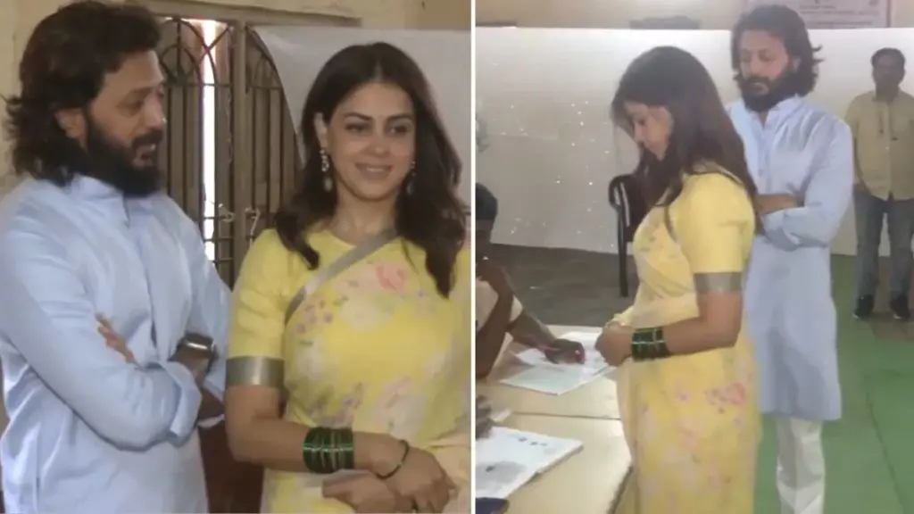 लोकतंत्र के पर्व में Riteish Deshmukh-Genelia Dsouza ने बढ़-चढ़ कर लिया भाग, तीसरे चरण के मतदान में डाला वोट