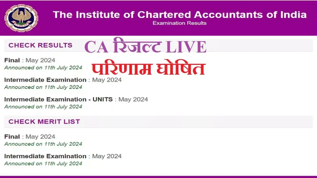 LIVE ICAI CA Result 2024: सीए मई परीक्षाओं के नतीजे घोषित, ये रहे लिंक, शिवम मिश्रा फाइनल और कुशाग्र इंटर टॉपर